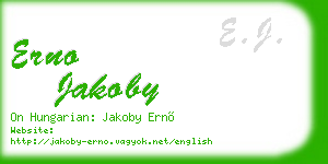 erno jakoby business card