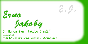 erno jakoby business card